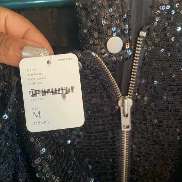 XSOLDXFree People Midnight Moto Sequin Jacket - Picture 9 of 11